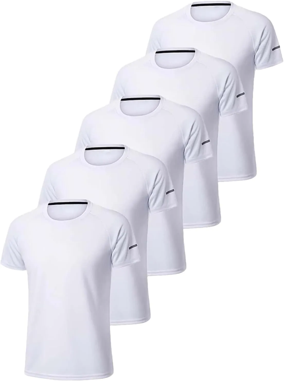 Men's 5-Pack Quick-Dry T-Shirt, Loose Fit Gym Running Outdoor Sportswear