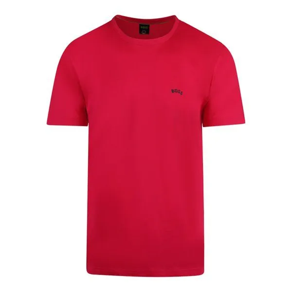 Mens BOSS Bright Pink Tee Curved S/s T Shirt