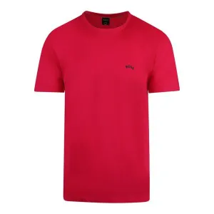 Mens BOSS Bright Pink Tee Curved S/s T Shirt