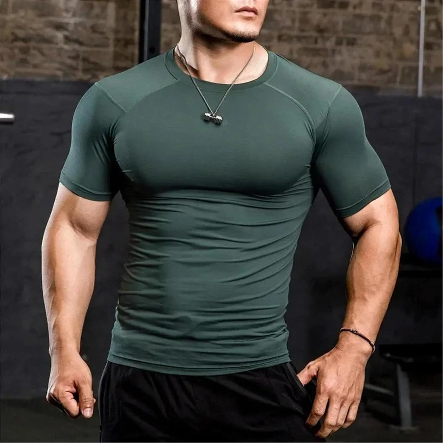 Men's Tight Compression T-Shirt, Quick-Dry Gym Fitness Workout