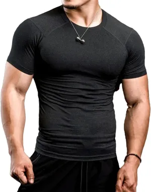 Men's Tight Compression T-Shirt, Quick-Dry Gym Fitness Workout