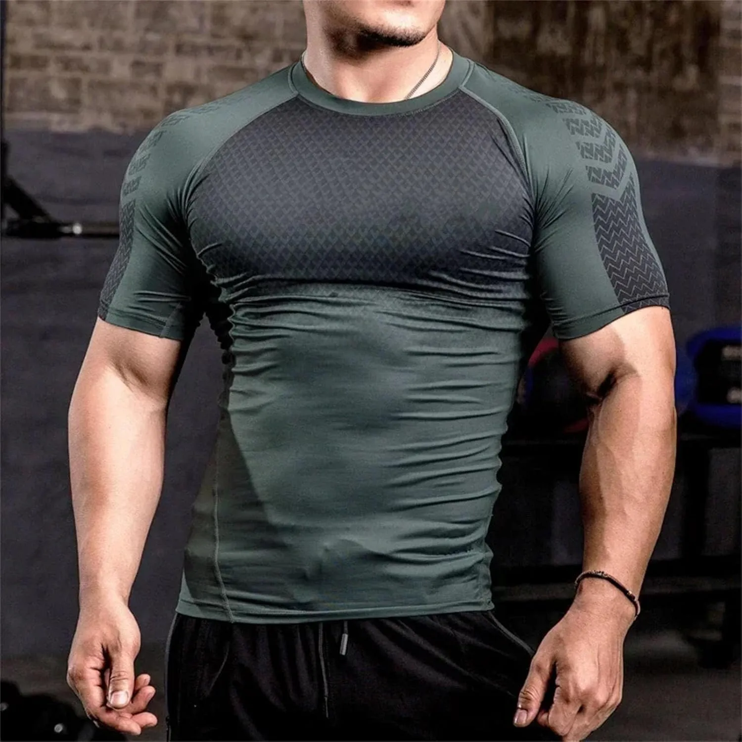 Men's Tight Compression T-Shirt, Quick-Dry Gym Fitness Workout