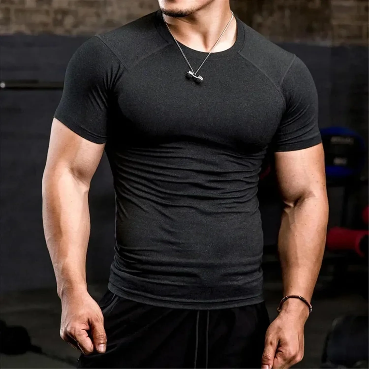 Men's Tight Compression T-Shirt, Quick-Dry Gym Fitness Workout