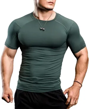 Men's Tight Compression T-Shirt, Quick-Dry Gym Fitness Workout