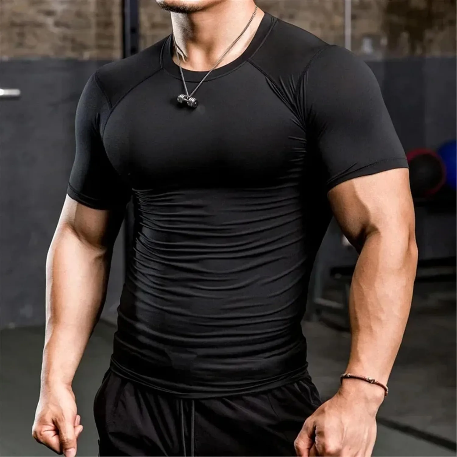 Men's Tight Compression T-Shirt, Quick-Dry Gym Fitness Workout