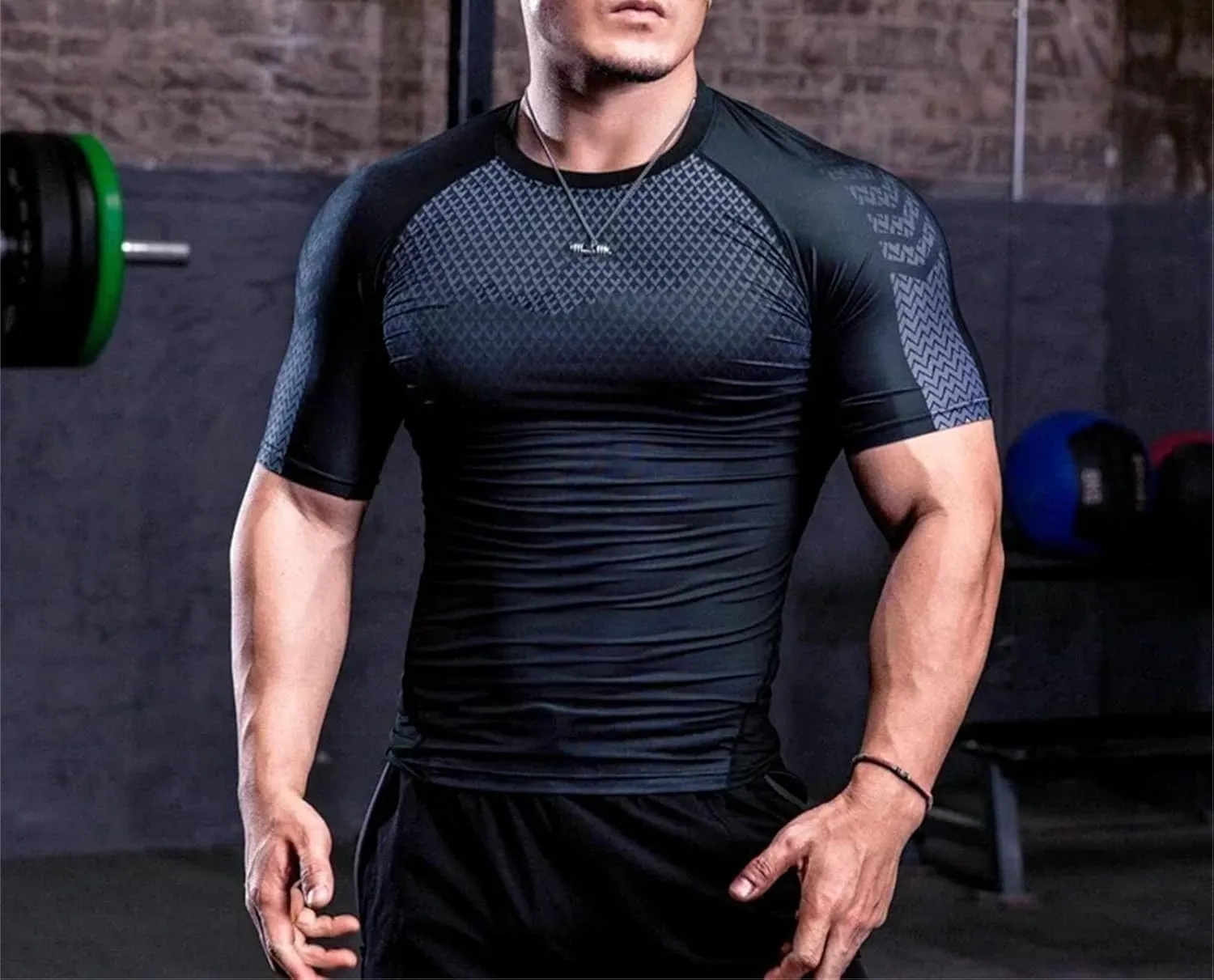Men's Tight Compression T-Shirt, Quick-Dry Gym Fitness Workout
