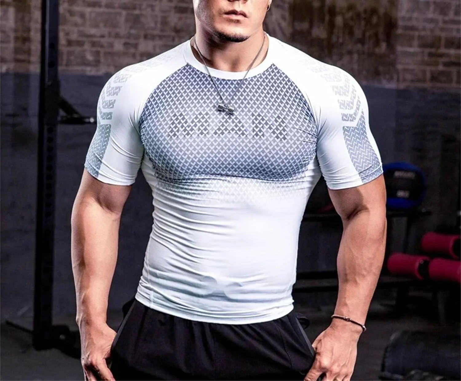 Men's Tight Compression T-Shirt, Quick-Dry Gym Fitness Workout
