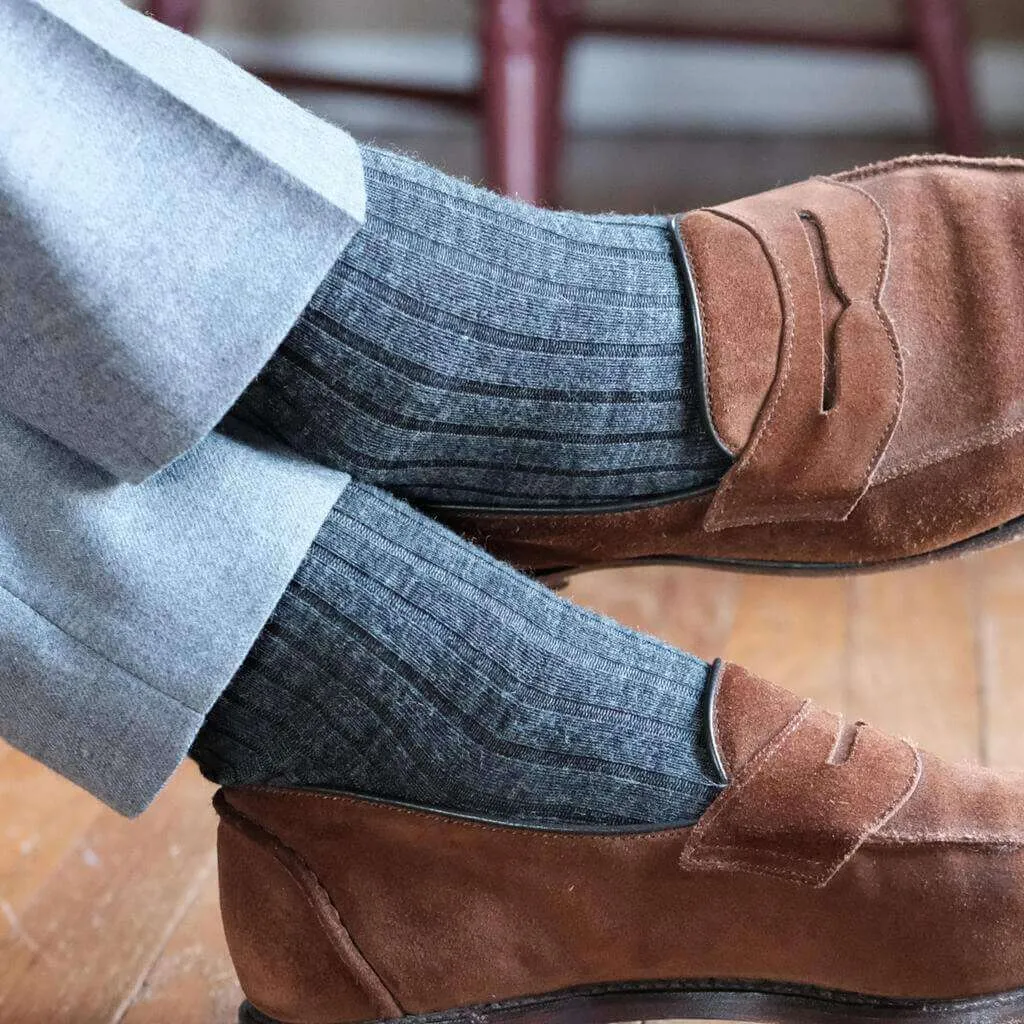 Merino Wool Mid-Calf Dress Socks - 6 Pair Gift Box