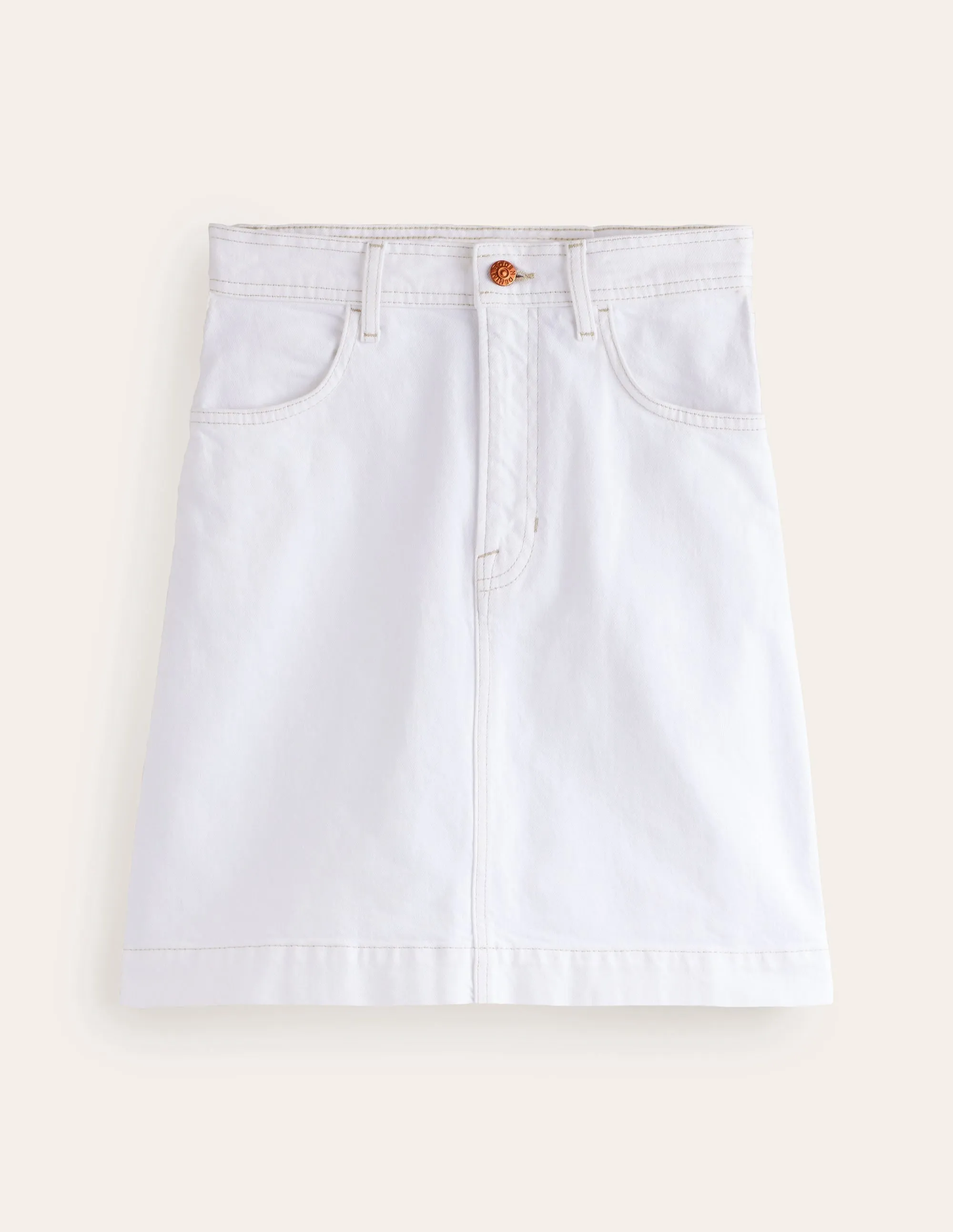 Nell Denim Mini Skirt-White