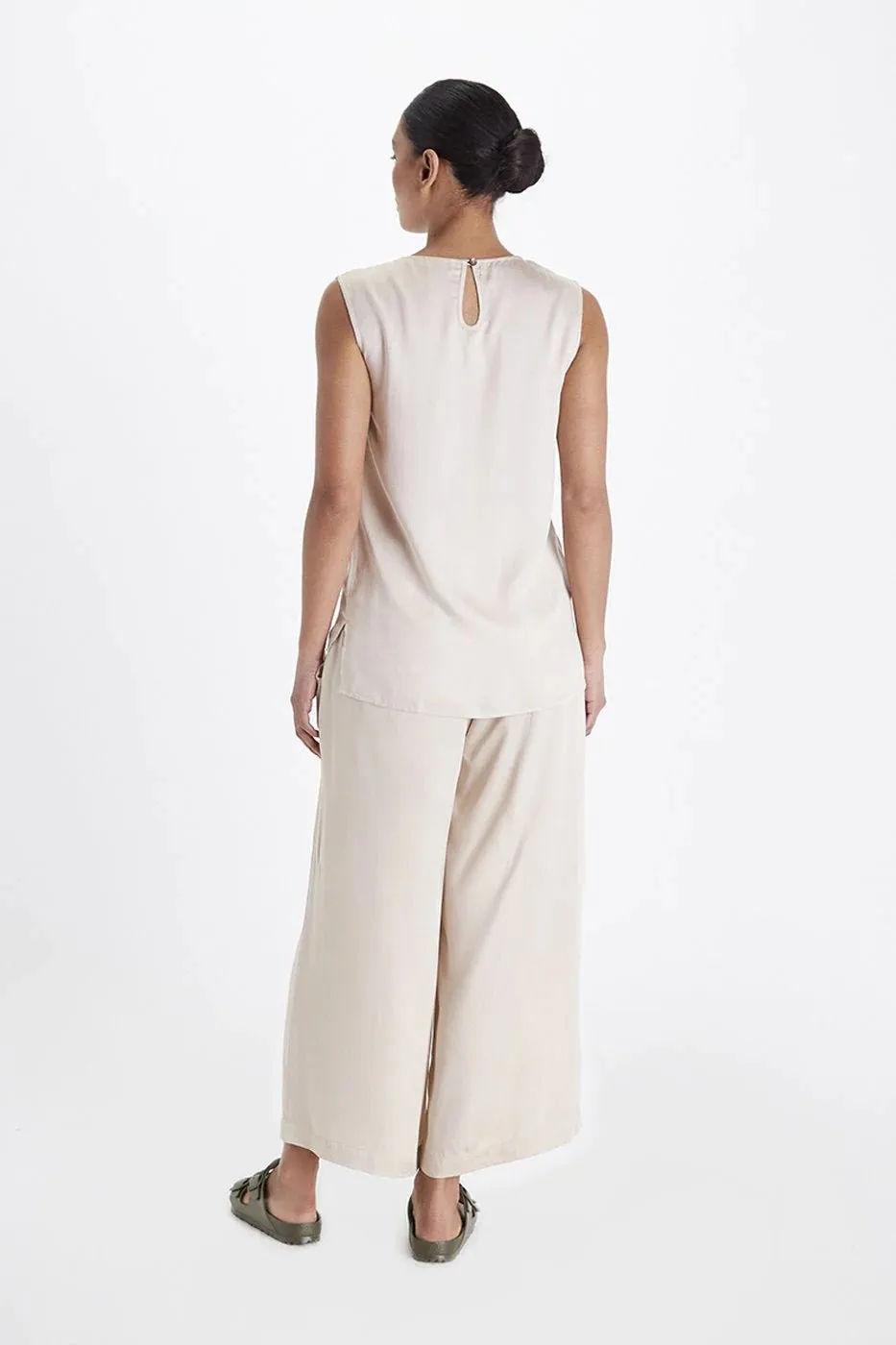 Neu Nomads Cropped Palazzo Pants in Champagne