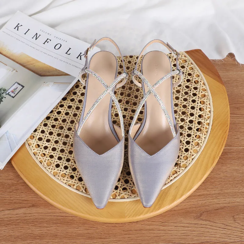 Nude Block Heels Closed Toe Sandals Women's Sandals
