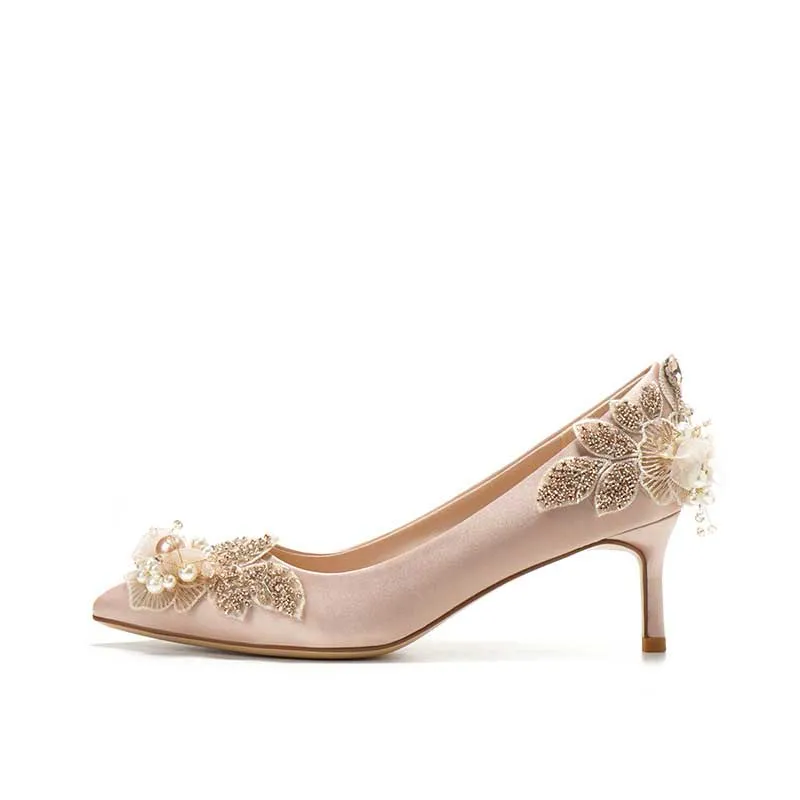 Nude Heels for Wedding Crystal Shoes High Heels