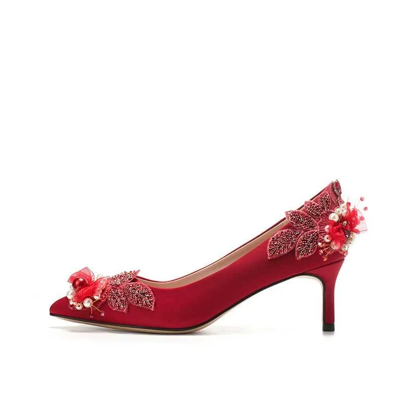 Nude Heels for Wedding Crystal Shoes High Heels