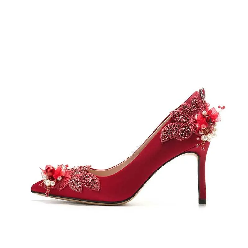 Nude Heels for Wedding Crystal Shoes High Heels