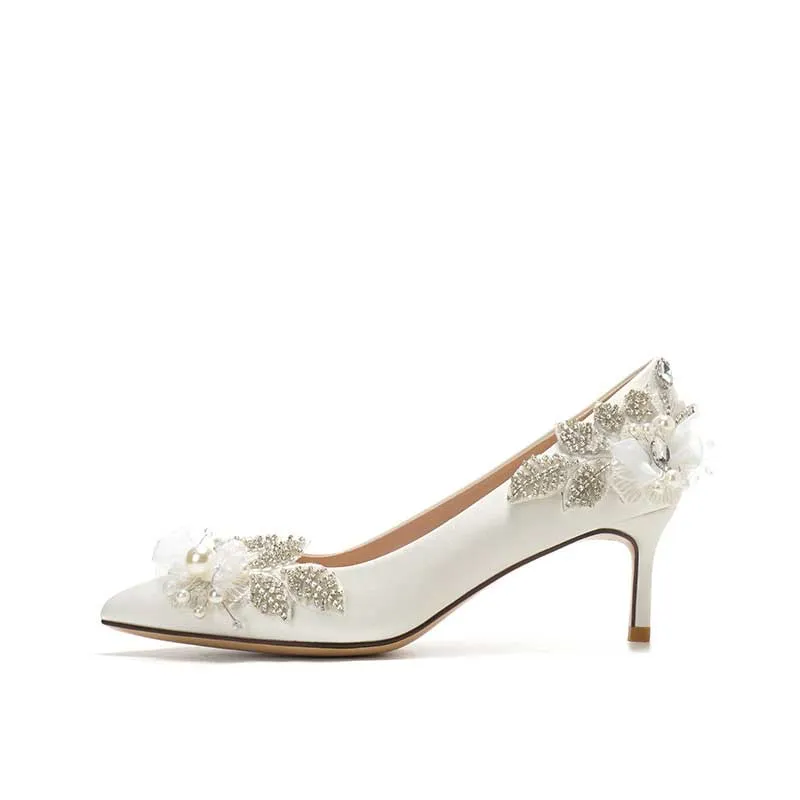 Nude Heels for Wedding Crystal Shoes High Heels
