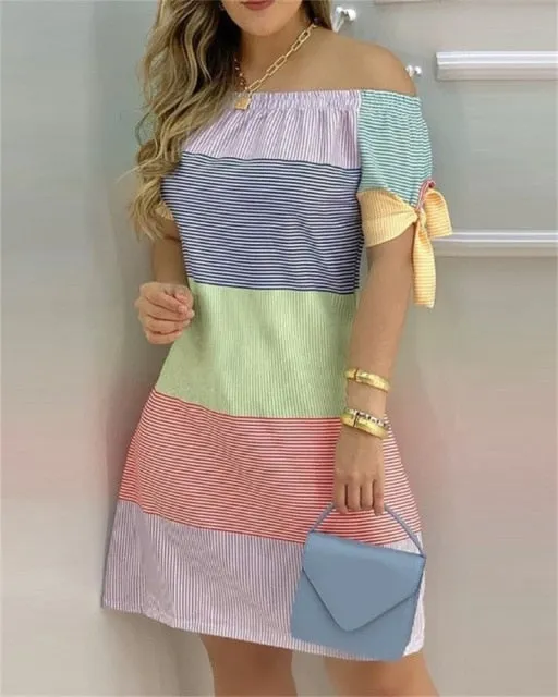Off-shoulder Spring Mini Dress