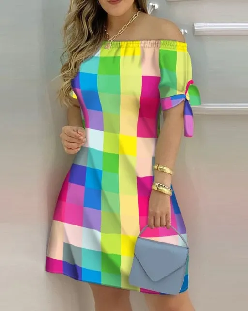 Off-shoulder Spring Mini Dress