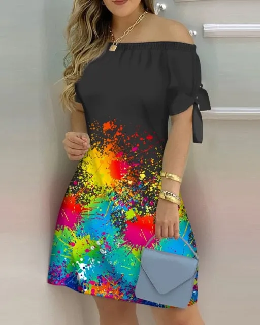 Off-shoulder Spring Mini Dress