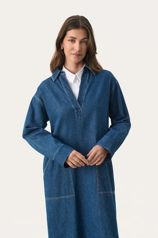Part Two Lolla relaxed dress Medium Blue Denim