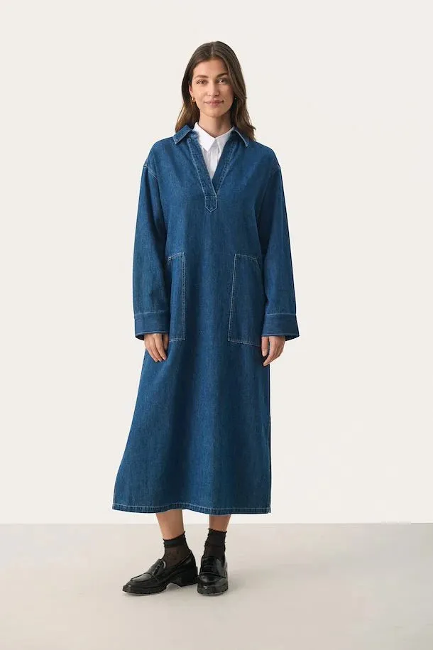 Part Two Lolla relaxed dress Medium Blue Denim