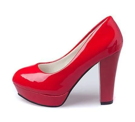 Patent Leather Round Toe Party/Wedding Sexy Ladies High Heels