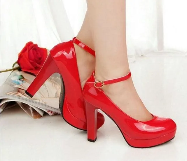 Patent Leather Round Toe Party/Wedding Sexy Ladies High Heels