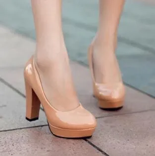 Patent Leather Round Toe Party/Wedding Sexy Ladies High Heels