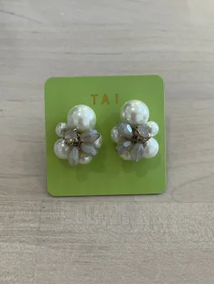 Pearl Beaded Cluster Studs