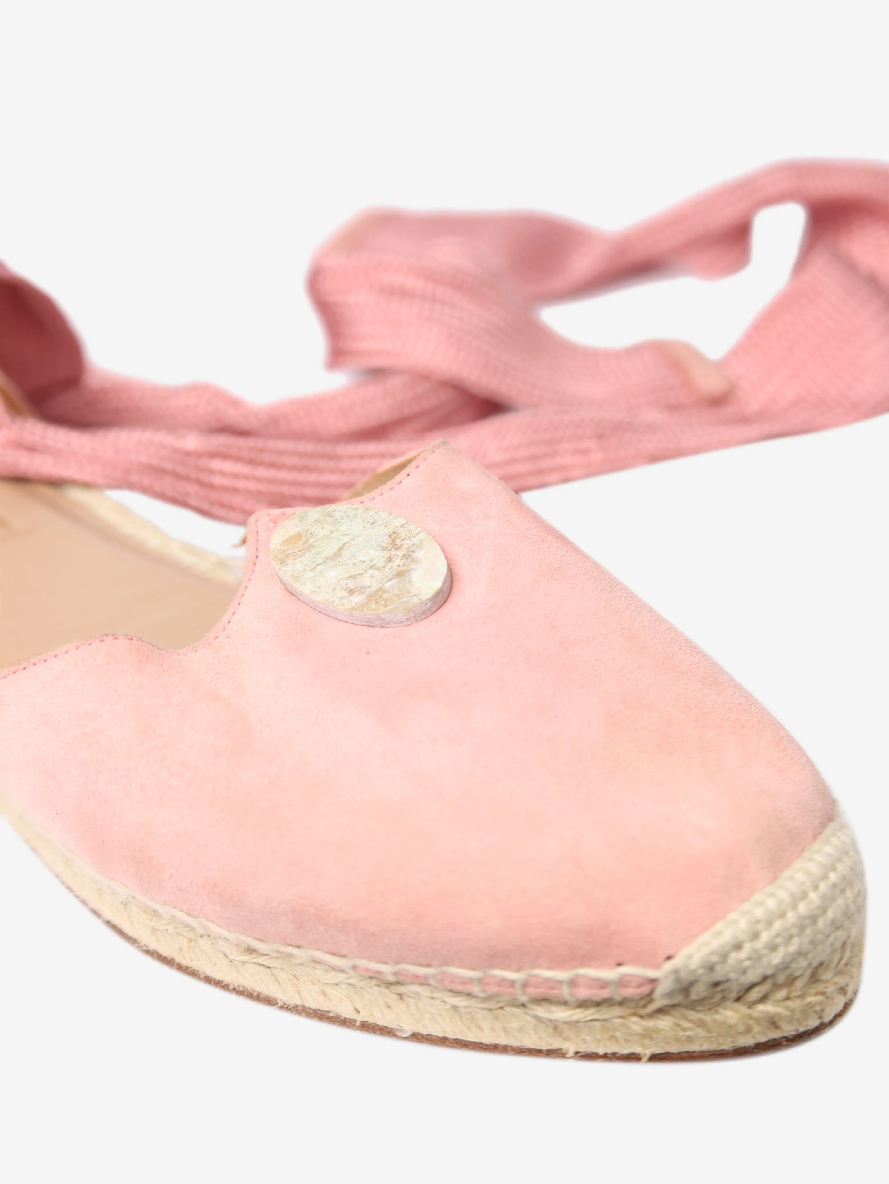 Pink suede espadrilles - size EU 38