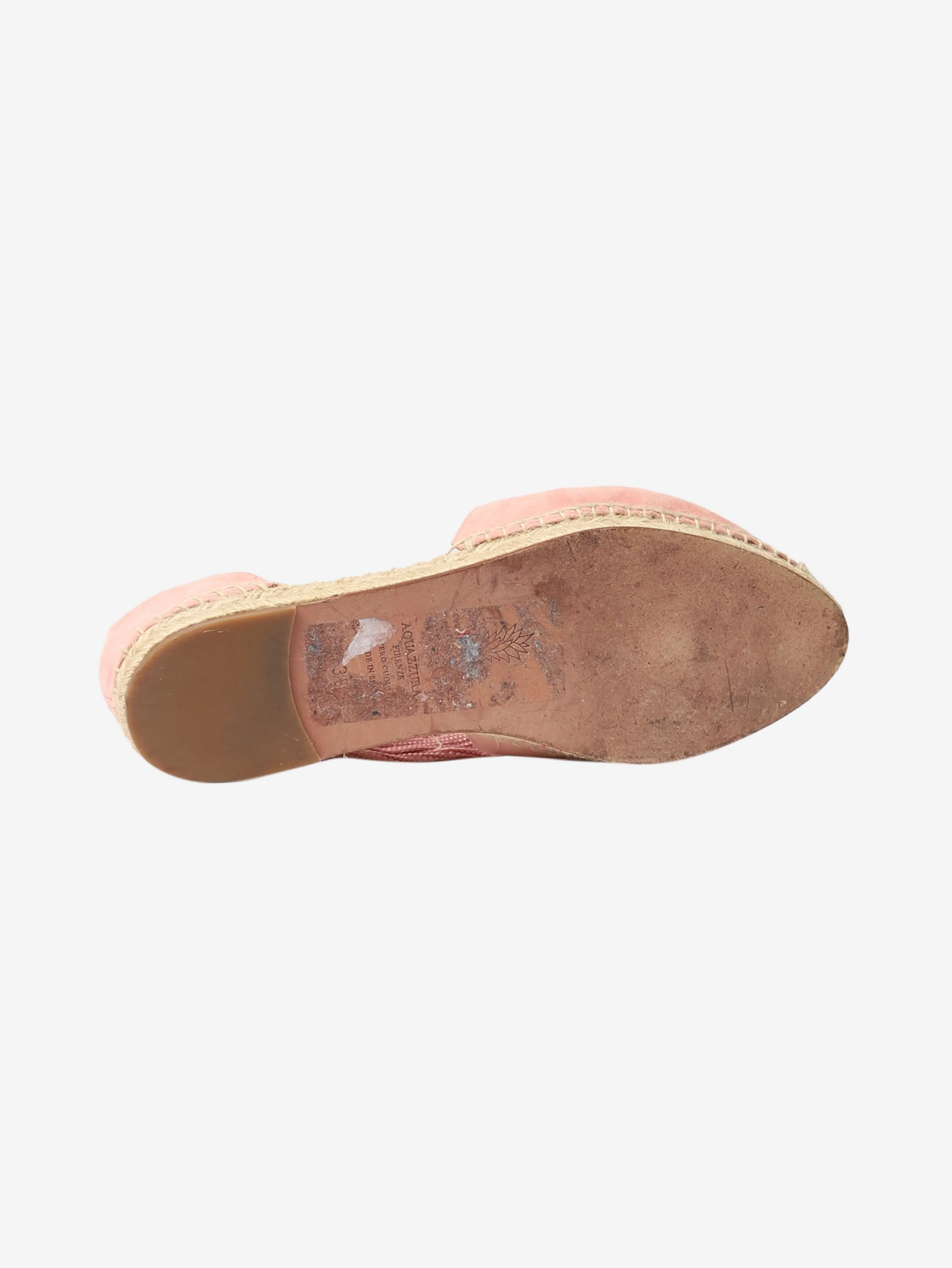 Pink suede espadrilles - size EU 38