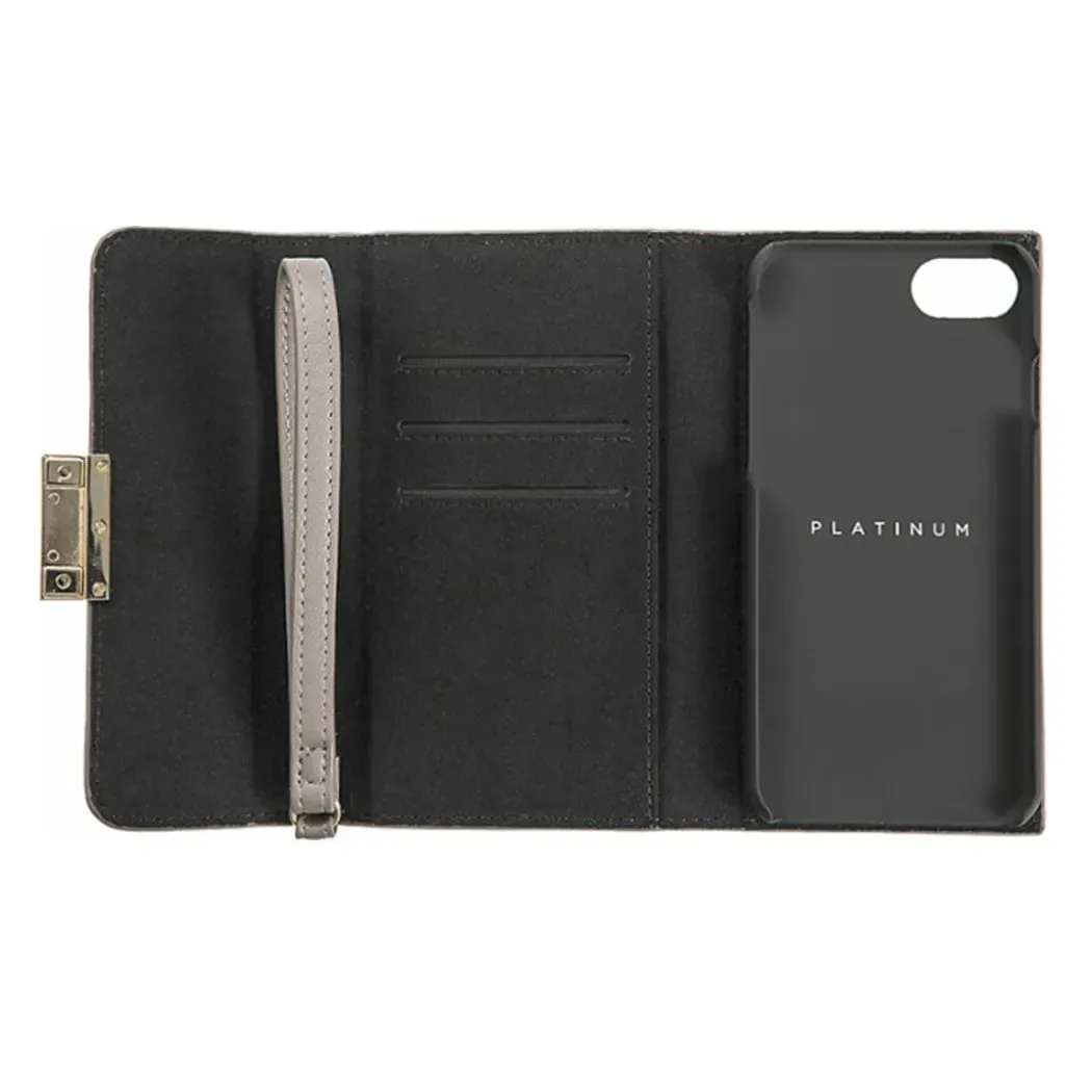 Platinum Clutch Wallet card slots wrislet Case for Apple iPhone 7 4.7- Gray