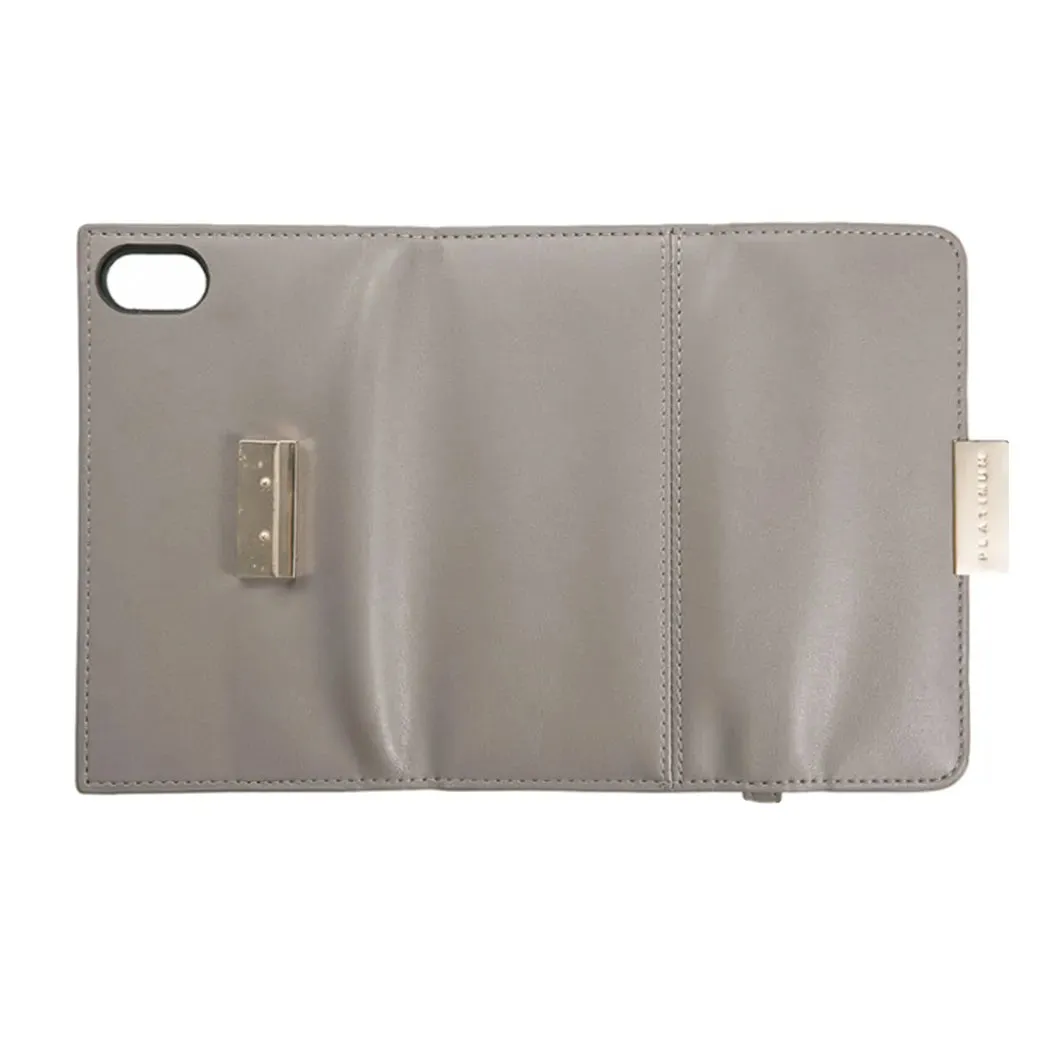 Platinum Clutch Wallet card slots wrislet Case for Apple iPhone 7 4.7- Gray