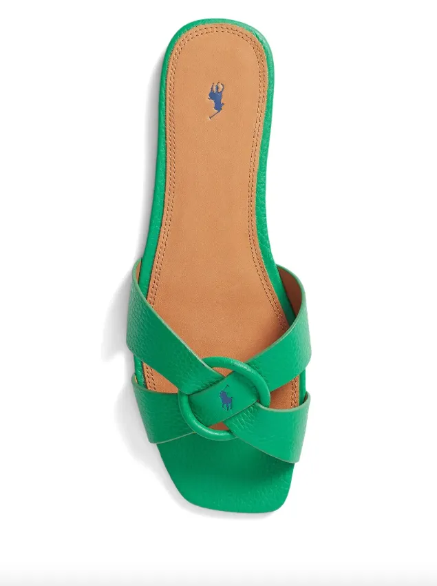 Polo Ralph Lauren pebbled leather O-Ring sandal
