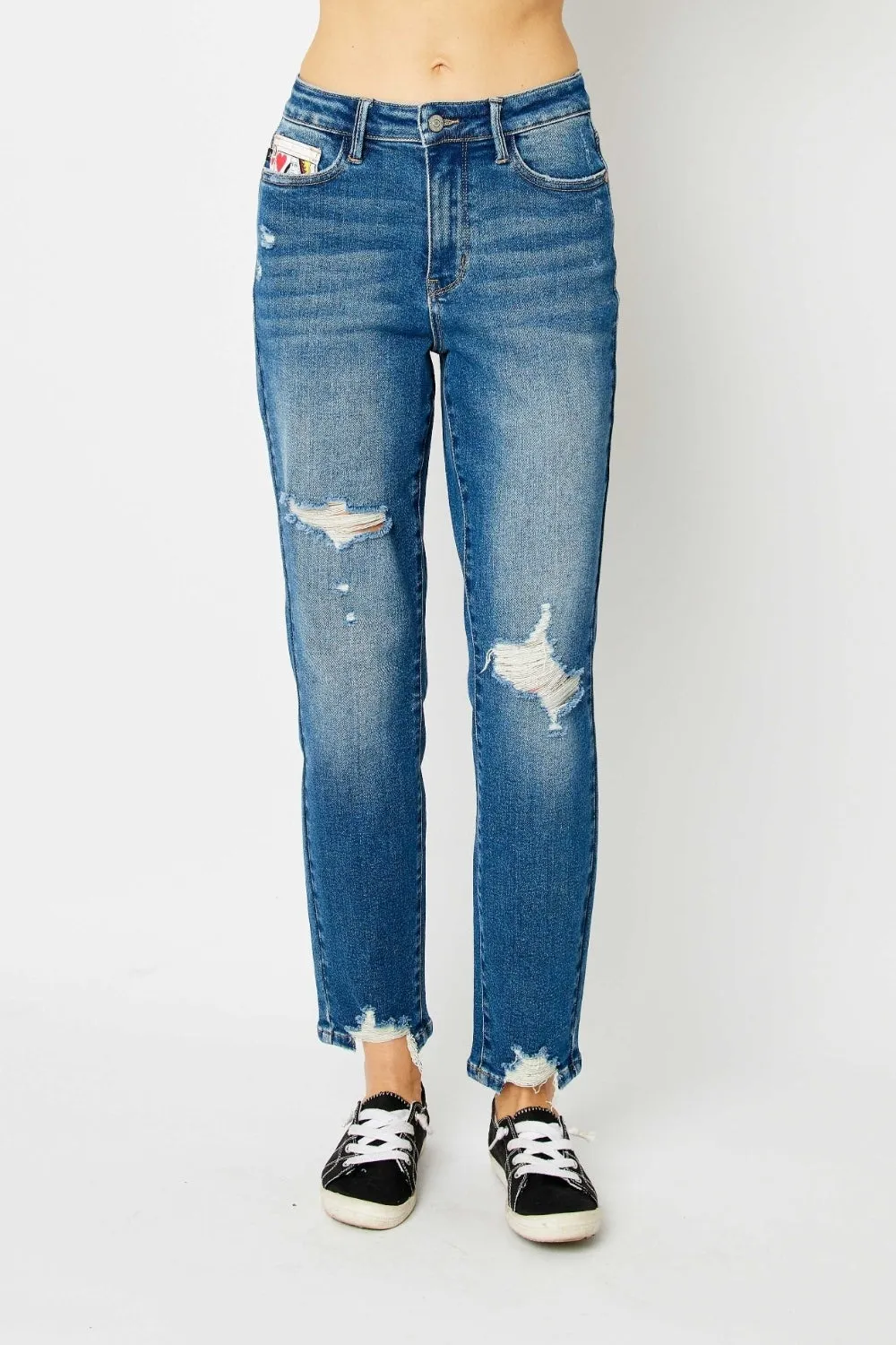 "Queen Of Hearts" Pocket BF Jeans