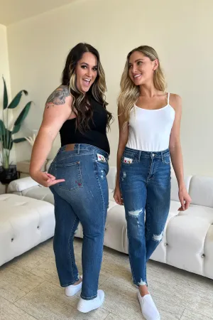 "Queen Of Hearts" Pocket BF Jeans