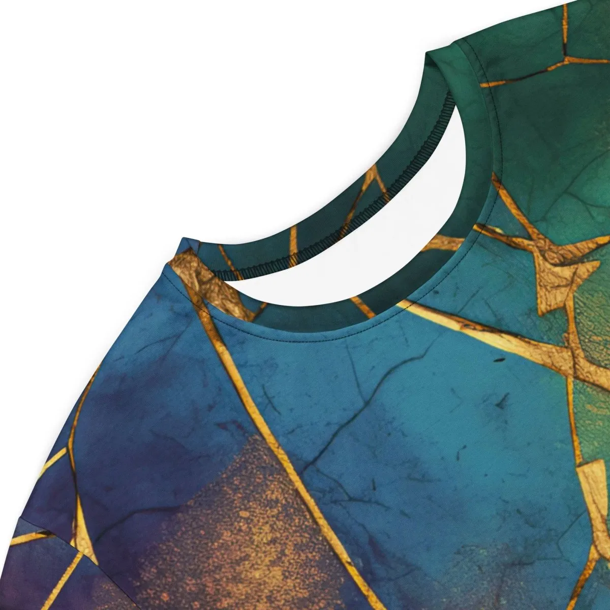 Rainbow & Gold Crackle Oversized T-shirt Dress 2XS-6XL