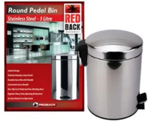 Red Back Pedal Bin - 3L