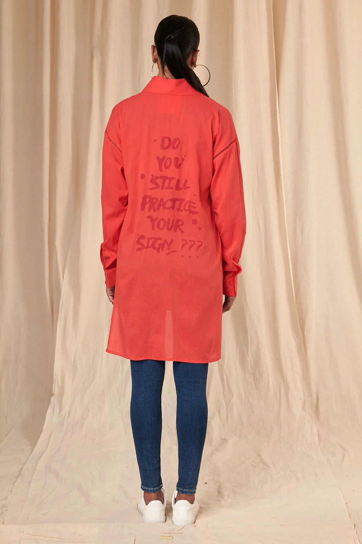 Red Slogan Shirt