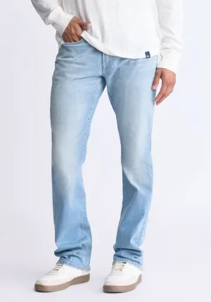 Relaxed Boot Game Men's Vintage Feel Jeans, Light Blue - BM26002