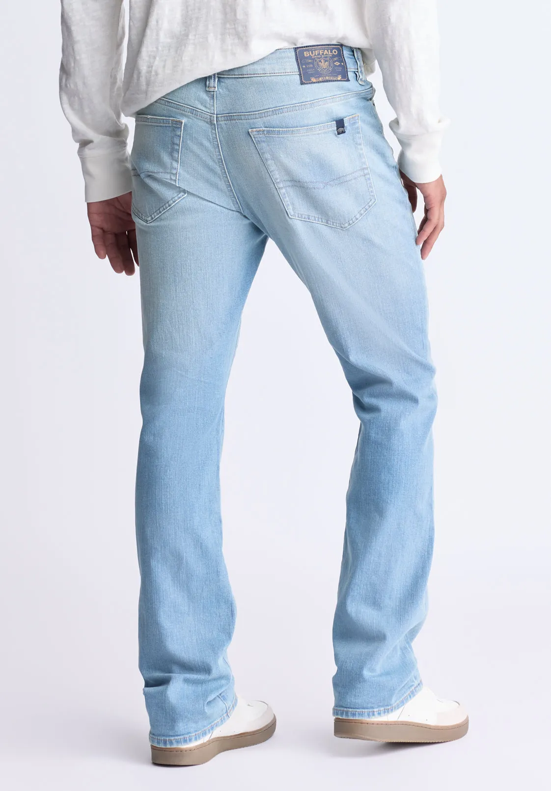 Relaxed Boot Game Men's Vintage Feel Jeans, Light Blue - BM26002