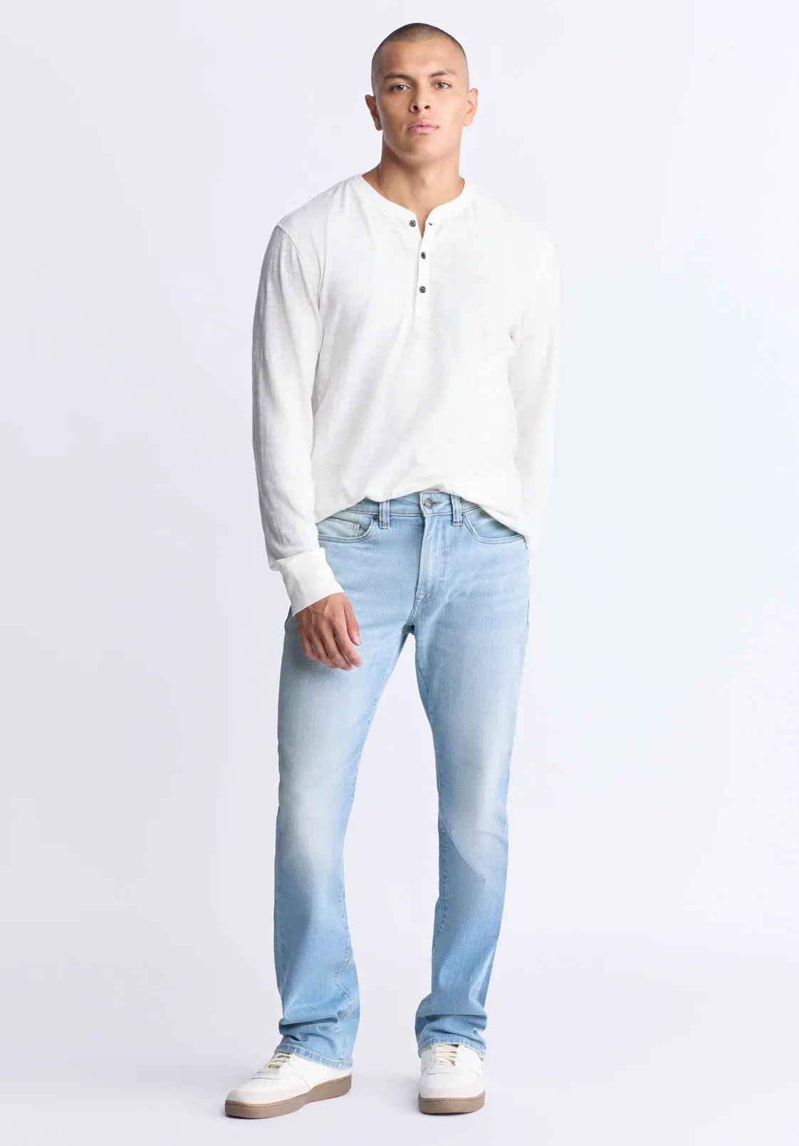 Relaxed Boot Game Men's Vintage Feel Jeans, Light Blue - BM26002