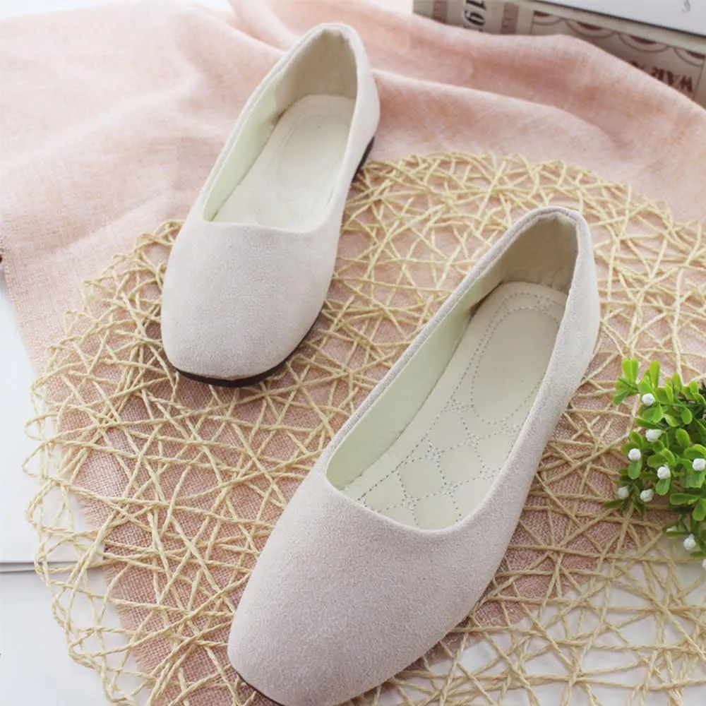 Rojeam Womens Flats Shoes Portable Pumps Ballet Flat Slip-on Ballerina Pumps Shoes Ladies Loafers