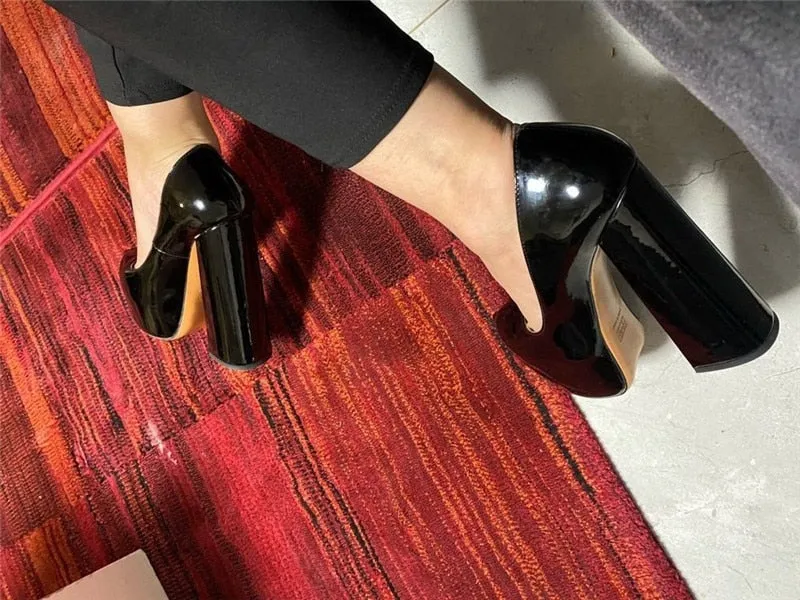 Round Toe Platform 15CM~16CM Chunky High Heels