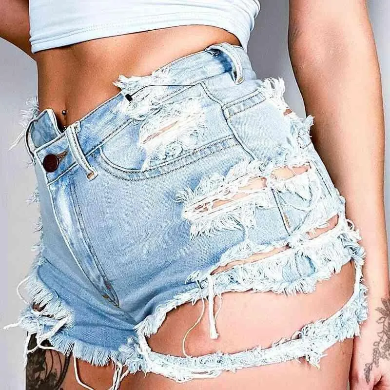 Sexy Hot High Waist Denim Distressed Shorts