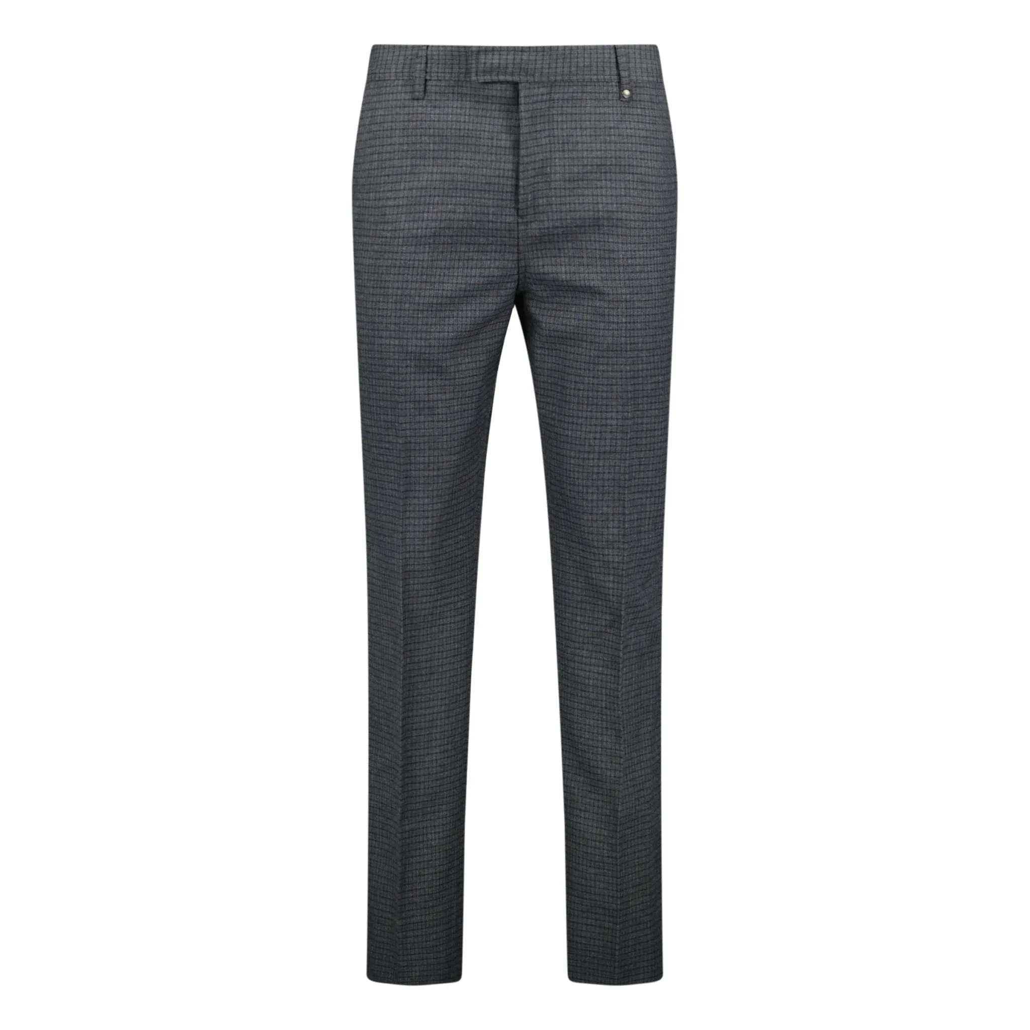 'Shilton' Wool Pattern Trousers Charcoal