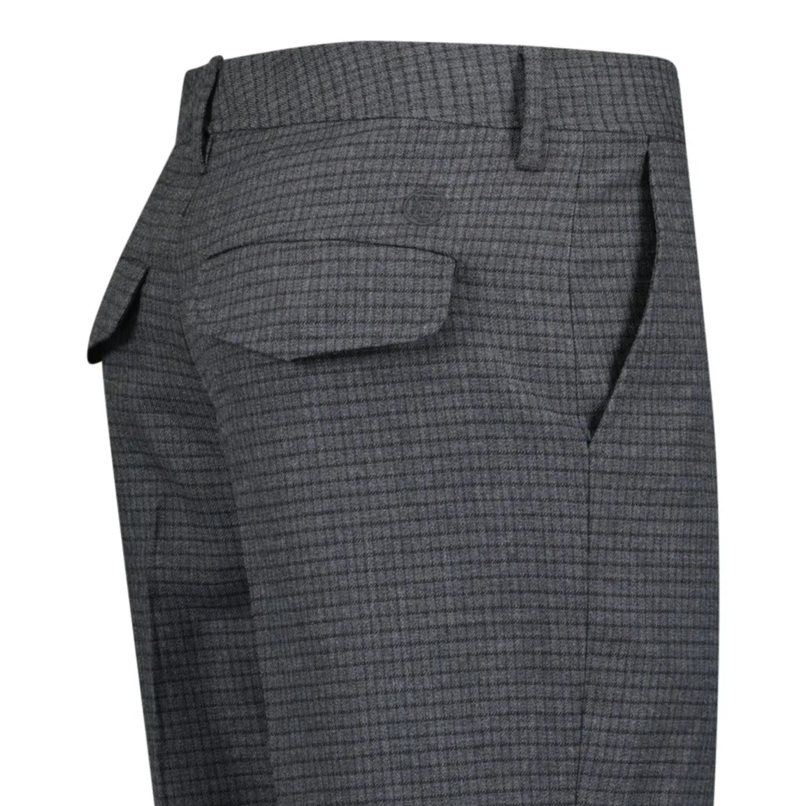 'Shilton' Wool Pattern Trousers Charcoal