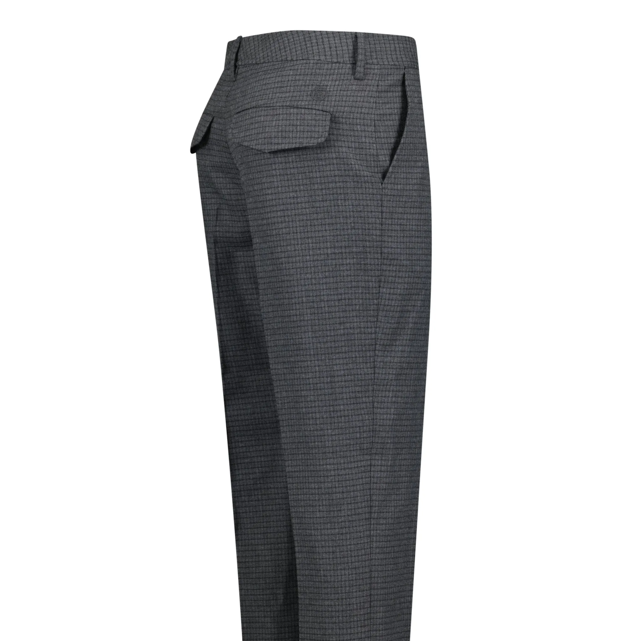 'Shilton' Wool Pattern Trousers Charcoal