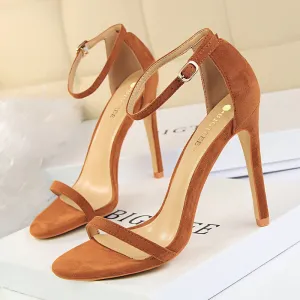 Shoes Super High Heels Suede Women Heels Open Toe Woman Pumps