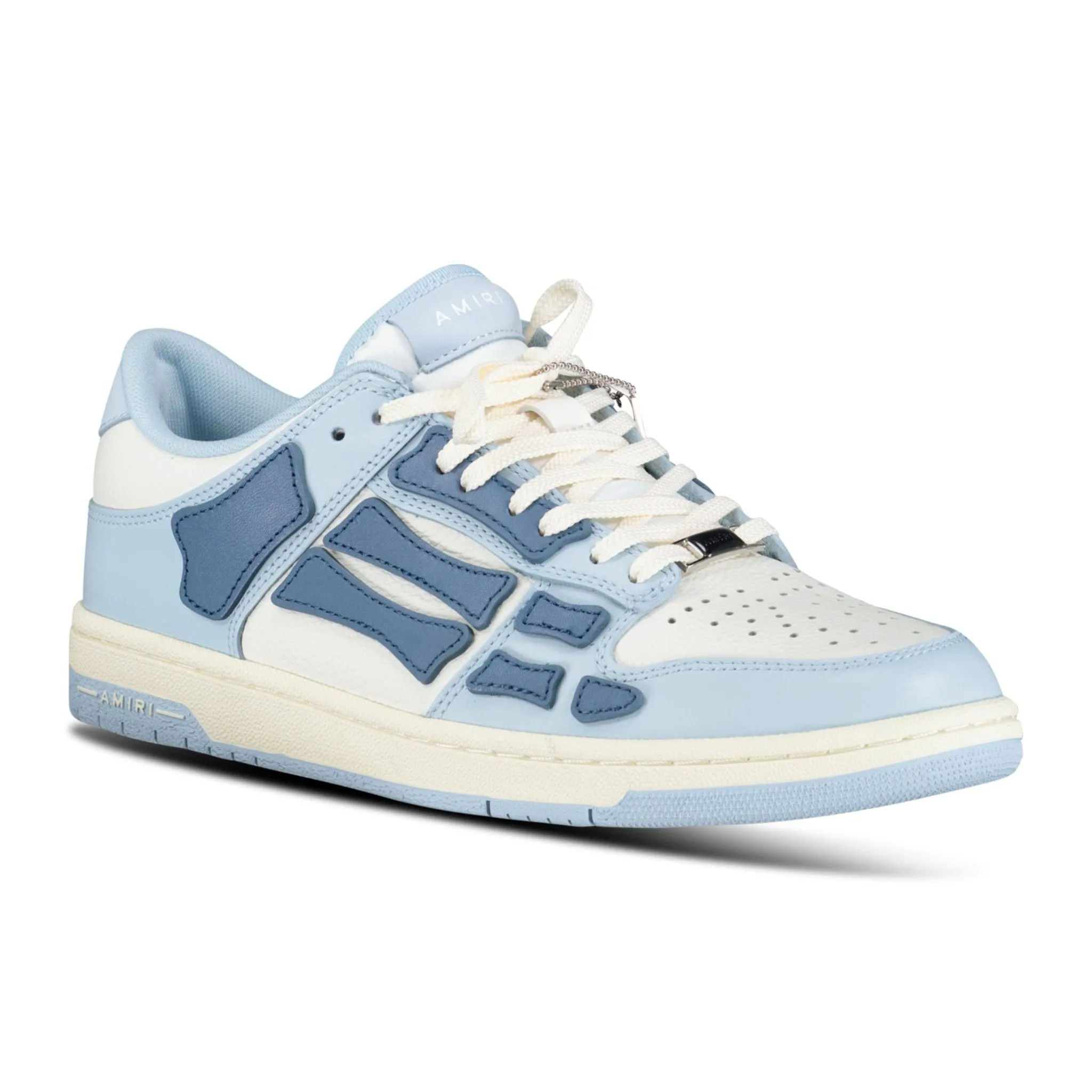 Skeleton Low Top Trainers Baby Blue & White