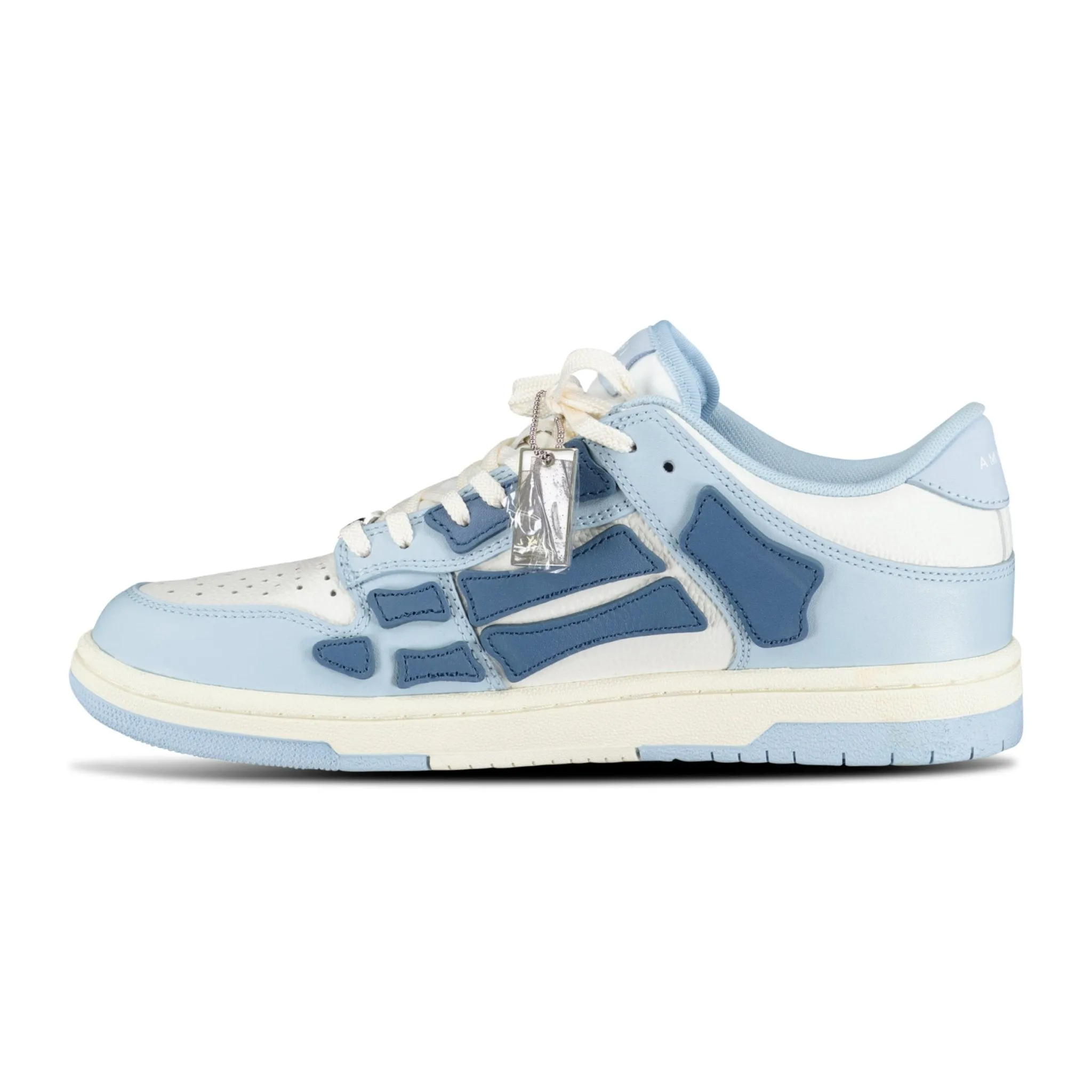 Skeleton Low Top Trainers Baby Blue & White
